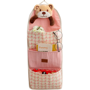 布艺钥匙手机杂物收纳袋宿舍神器门后挂墙上墙挂式学生多层壁挂袋