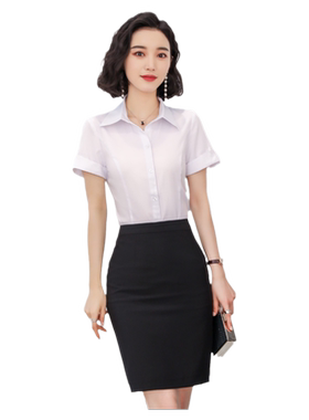 职业装韩版时尚V领衬衣工作服夏