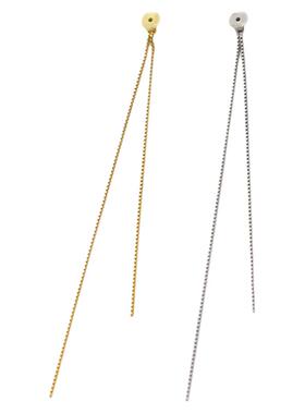 无怯纯银材质流苏耳塞双链不对称