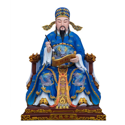 铜文昌帝君神像供奉书房装饰摆件