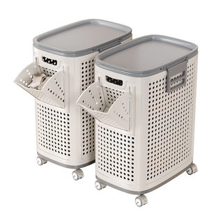 佳帮手脏衣篓家用高颜值大容量可分区落地洗衣篮卫生间衣服收纳筐