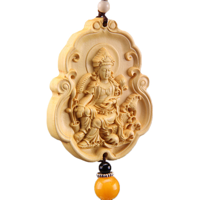 木雕佛像观音汽车挂件平安招财
