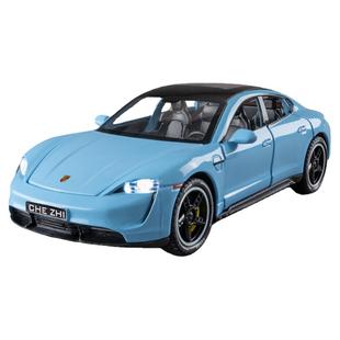 保时捷Taycan车模合金小汽车儿童玩具模型仿真男孩跑车收藏摆件