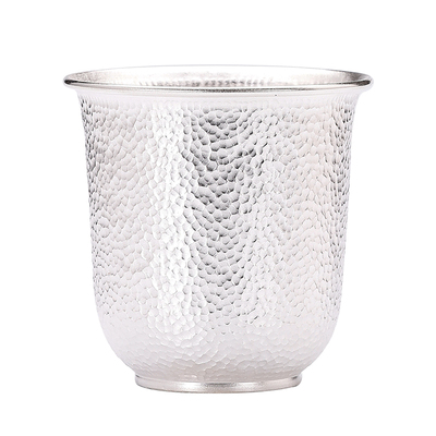 手工一张打银水杯撇口铃铛品茗杯