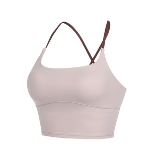 annerun细肩带运动内衣外穿带胸垫美背吊带背心聚拢文胸瑜伽服潮