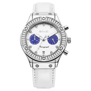 SKMEI时刻美品牌手表女轻奢镶钻气质外贸石英表女士手表真皮