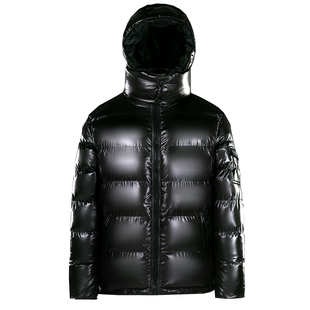 cartelo卡帝乐鳄鱼羽绒服男冬季加厚短款时尚男士外套潮连帽亮面
