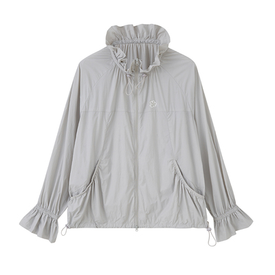 DIDDIMODA 宽松时尚简约花苞领云朵感防晒防晒外套女高级感