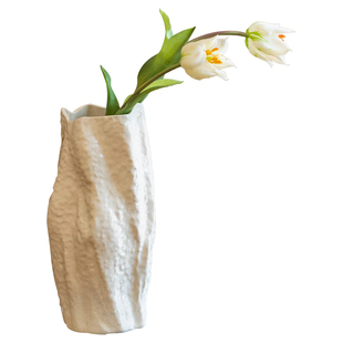 轻奢高级感白色陶瓷花瓶摆件客厅插花奶油风艺术设计感小众装饰品