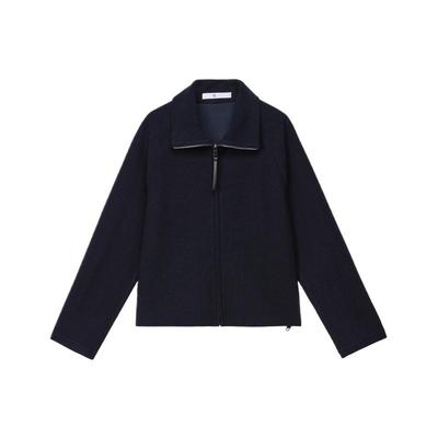 ZUCZUG羊毛圈圈针织布翻领外套