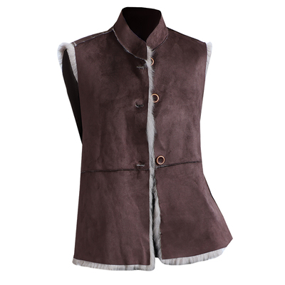 设计感两面穿一体整皮草坎肩外套