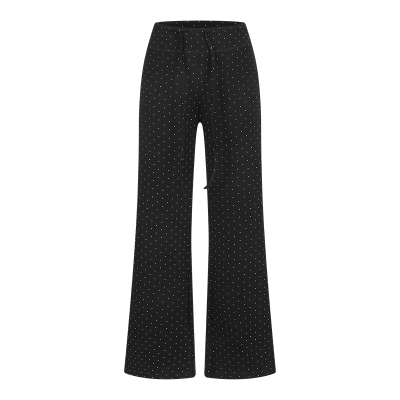 波点休闲运动卫裤高腰垂感阔腿裤
