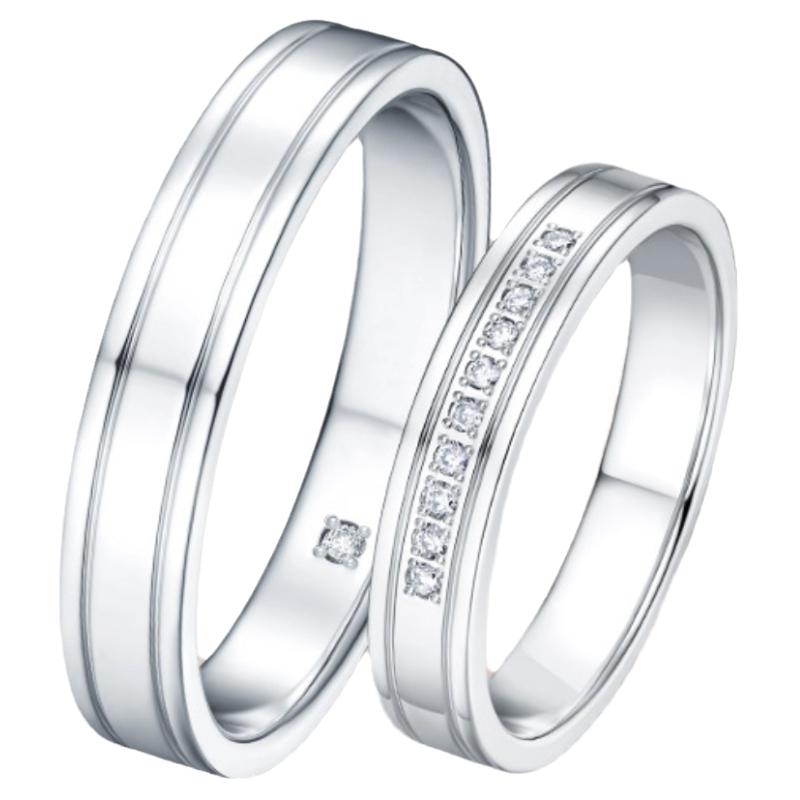 DRFOREVER系列十分愛(ài)結(jié)婚對(duì)戒情侶鉑金鉆戒J10254/J10253