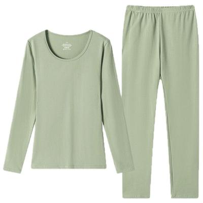 蝶安芬白色纯棉秋衣秋裤女套装红