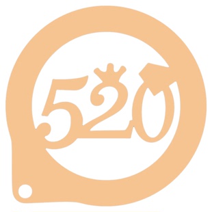 3寸咖啡拉花模具七夕520情人节爱心图案蛋糕装饰印花喷洒式撒粉器