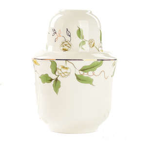 唐山骨瓷酒具家用二两白酒温酒器烫酒热酒壶暖酒器黄酒骨瓷酒杯子