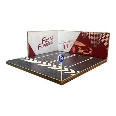 仿真停车场微缩模型1比64汽车机车停车位简易车库场景沙盘微景观