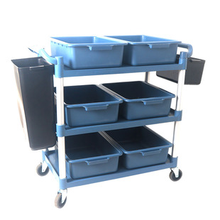 送餐车收餐车多功能移动饭店塑料上菜车商用餐厅酒店三层手推车厚