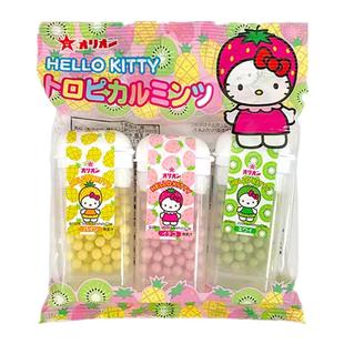 日本进口三丽鸥HelloKitty版菠萝草莓奇异果水果味糖果儿童零食