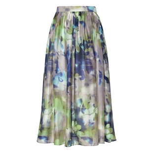 IDPAN女装新款时尚通勤设计感印花显瘦气质百搭半身裙女