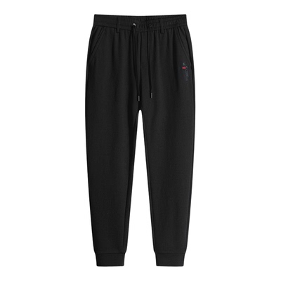 春秋提花弹力运动裤抽绳中年收口