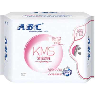 ABC卫生巾棉柔夜用280mm8片/包