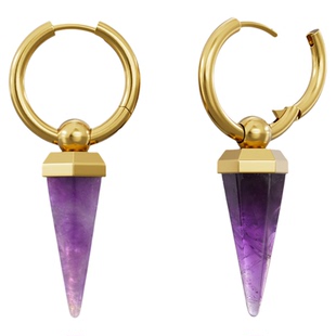 punkyouth紫水晶个性亚文化耳环铜合金小众朋克哥特甜酷耳饰