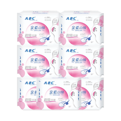 abc纤薄组合装防侧漏8包卫生巾