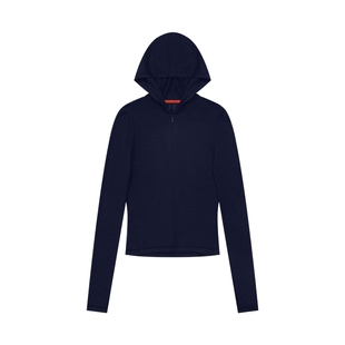 COMMXN·伸展羊毛连帽长袖上衣休闲运动百搭修身2026春季新款女装