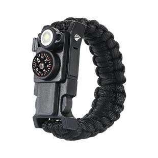 户外多功能求生手环指南针手表小钜刀打火石编织伞绳荒野生存装备