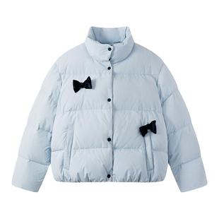 【95绒】爱法贝秋冬新款女童蝴蝶结甜美羽绒服儿童羽绒外套洋气