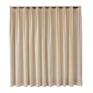 纱帘透光不透人免打孔安装伸缩杆一整套奶茶色纱飘窗卧室阳台窗帘