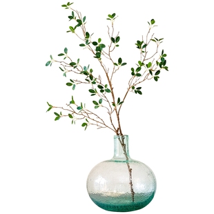 掬涵仿真榕树叶假绿植树枝植物插花吊钟树叶花枝北欧落地装饰摆件