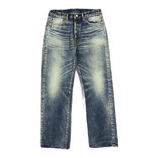 WIROTE威络 手工自然猫须磨白养牛款 旧化洗水宽松直筒赤耳牛仔裤