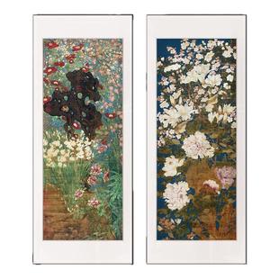 新中式饭店入户玄关玉堂富贵艺术挂画餐馆走廊过道背景墙装饰画