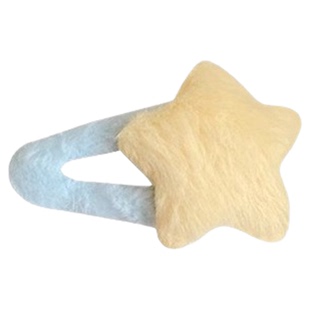 女款侧边星形发夹可爱日系毛绒星星发夹刘海夹学生五角星发饰春夏