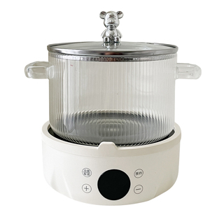 可明火耐热高硼硅玻璃煮锅家用热红酒锅煮花茶养生壶炖盅透明汤锅