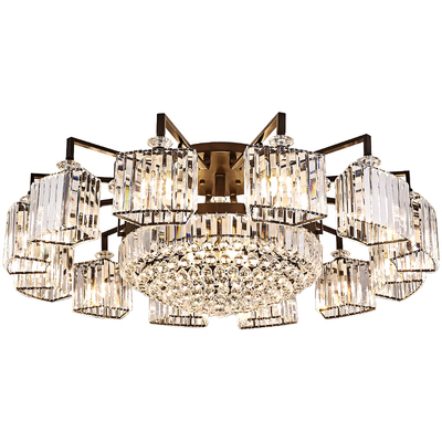 新款现代简约大气水晶客厅吸顶灯