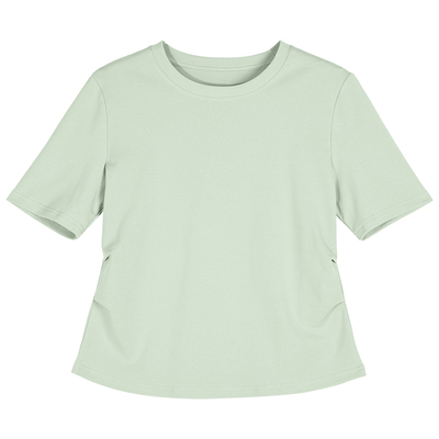 正肩短袖t恤女夏季修身显瘦上衣