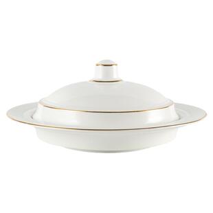 酒店会所陶瓷金边带盖鲍鱼盘辽参海参盅鱼翅捞饭位上盘子位菜餐具