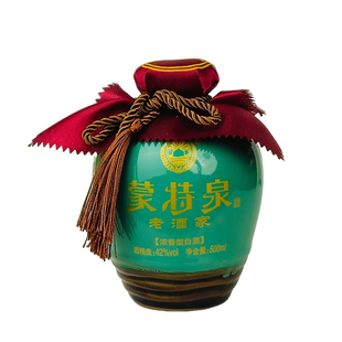 蒙特泉白酒42度52度老酒家浓香型固态法纯粮酒500ml*6瓶礼盒装