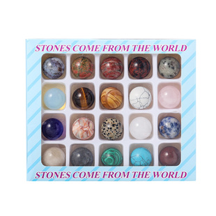 天然水晶球原石矿标球形摆件玛瑙石头儿童科普亲子礼物饰品套装盒