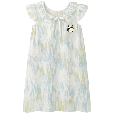 吊带睡裙女夏季纯棉双层纱家居服