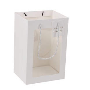 情人节鲜花花束手提袋透明纸袋子礼品袋玩偶送礼物包装袋大号现货