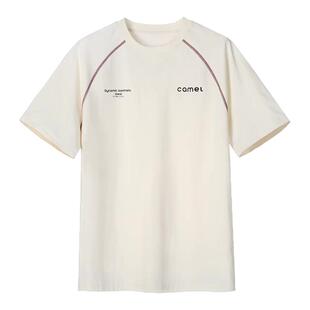 骆驼运动休闲t恤男女同款哈苏线短袖2026夏季新款速干宽松情侣装