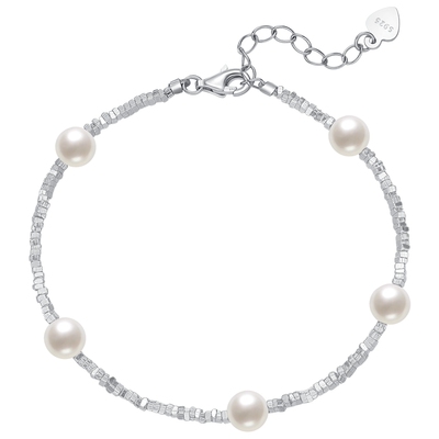 S925银手链潮宏基碎银子