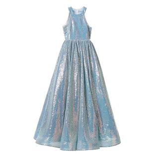 儿童晚礼服高级感轻奢小女孩主持人钢琴演出服女童生日公主裙闪亮