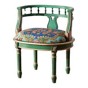 法式复古实木双人椅子客厅阳台休闲椅轻奢三件套沙发椅长桌椅组合