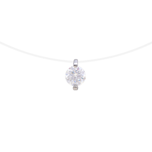 LARAINE YIN925纯银人鱼之泪鱼线项链女莫桑石吊坠送女朋友礼品