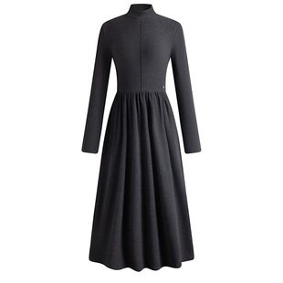 Navigare意大利小帆船长袖连衣裙女士轻奢高级感2025秋季新款长裙